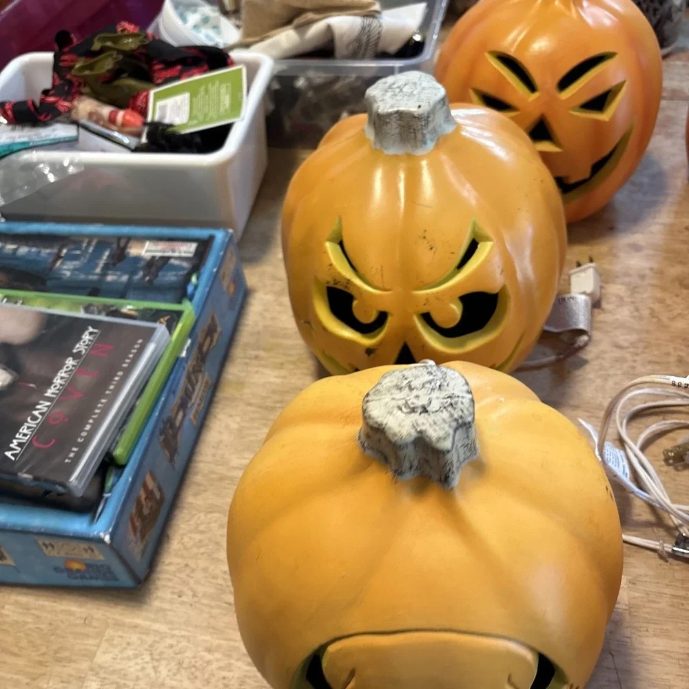 Vintage Halloween Light Up Jack O Lantern Pumpkin Lot 6 Seasons Target Decor